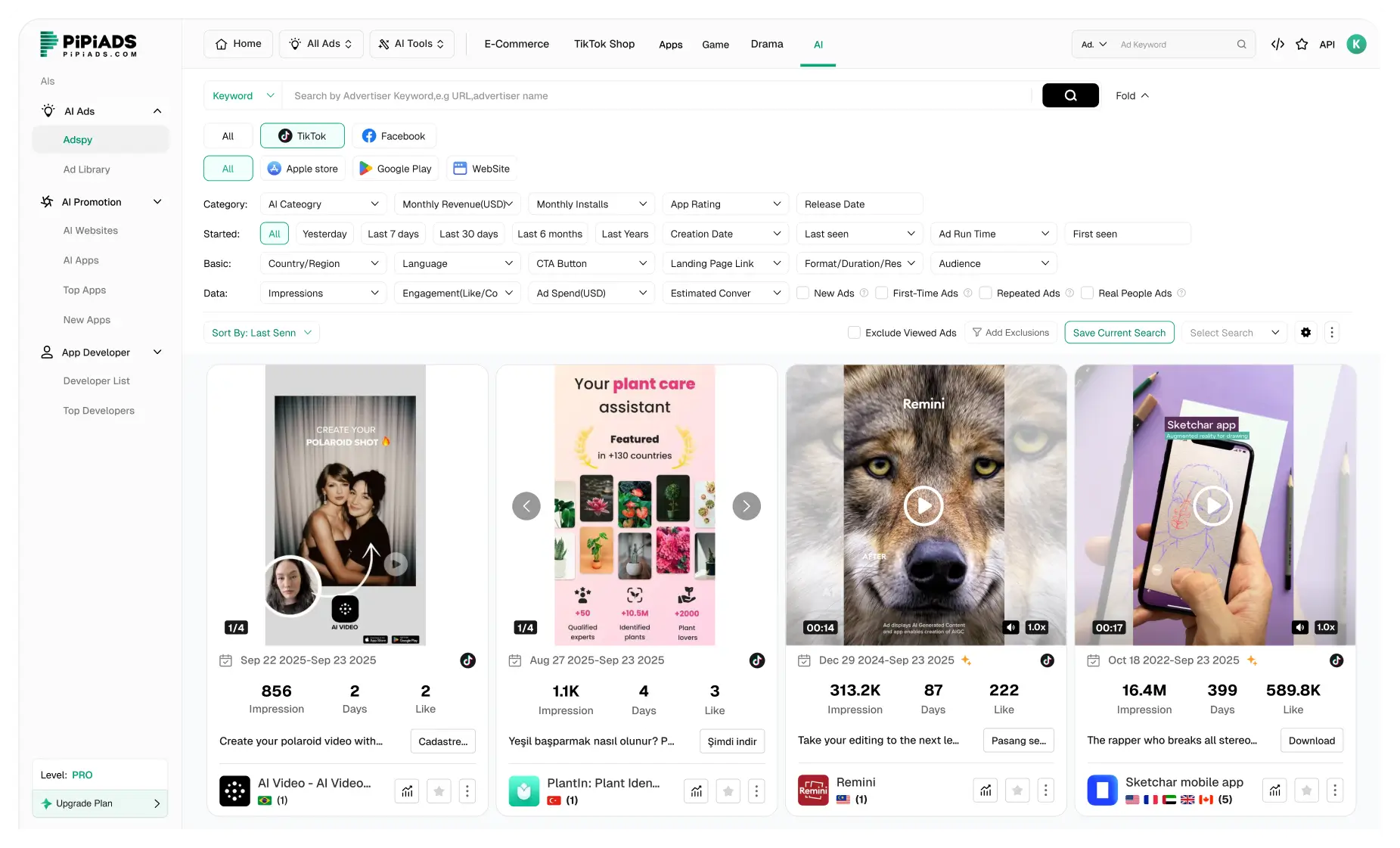 Annonces AI TikTok