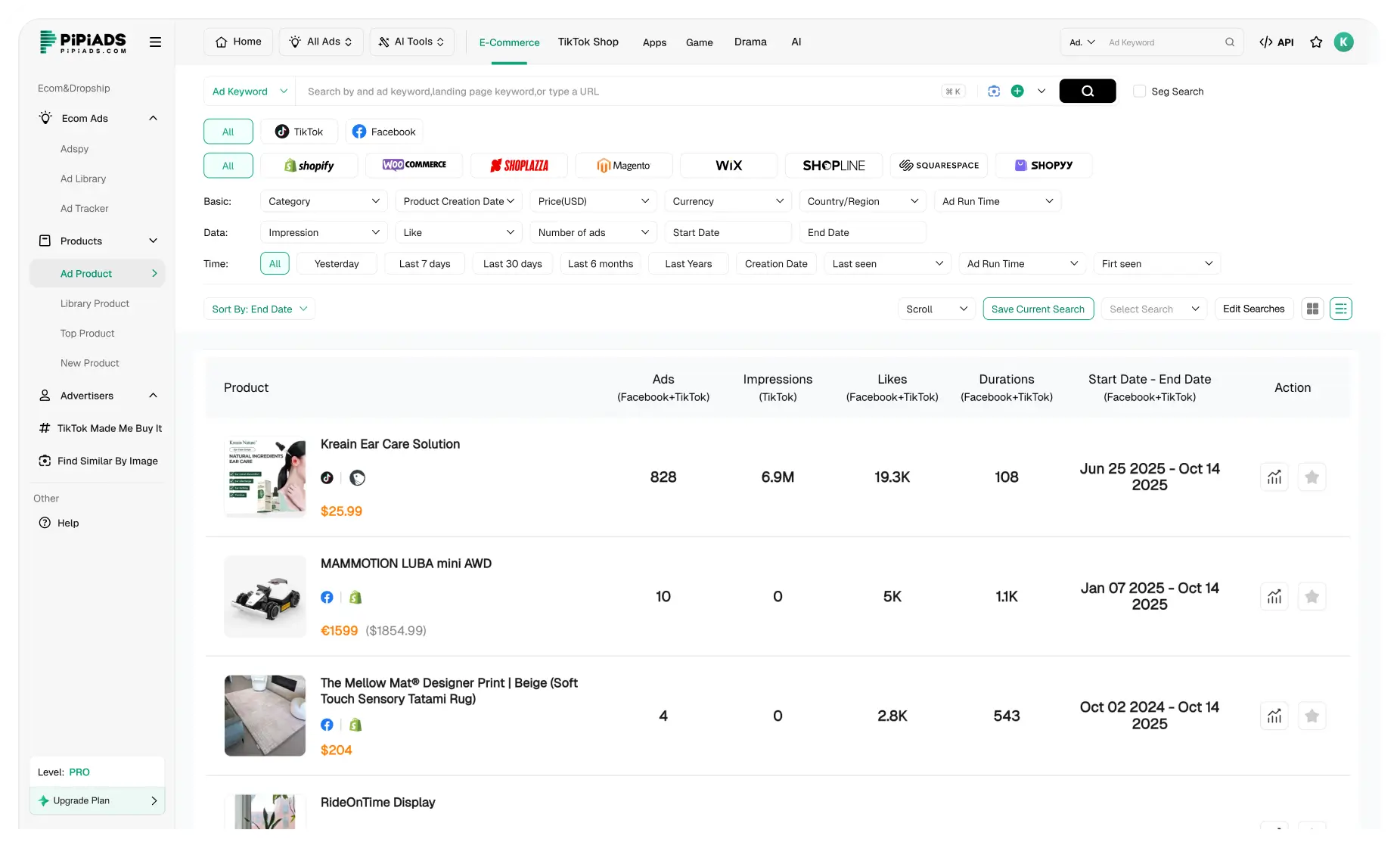Recherche de produits